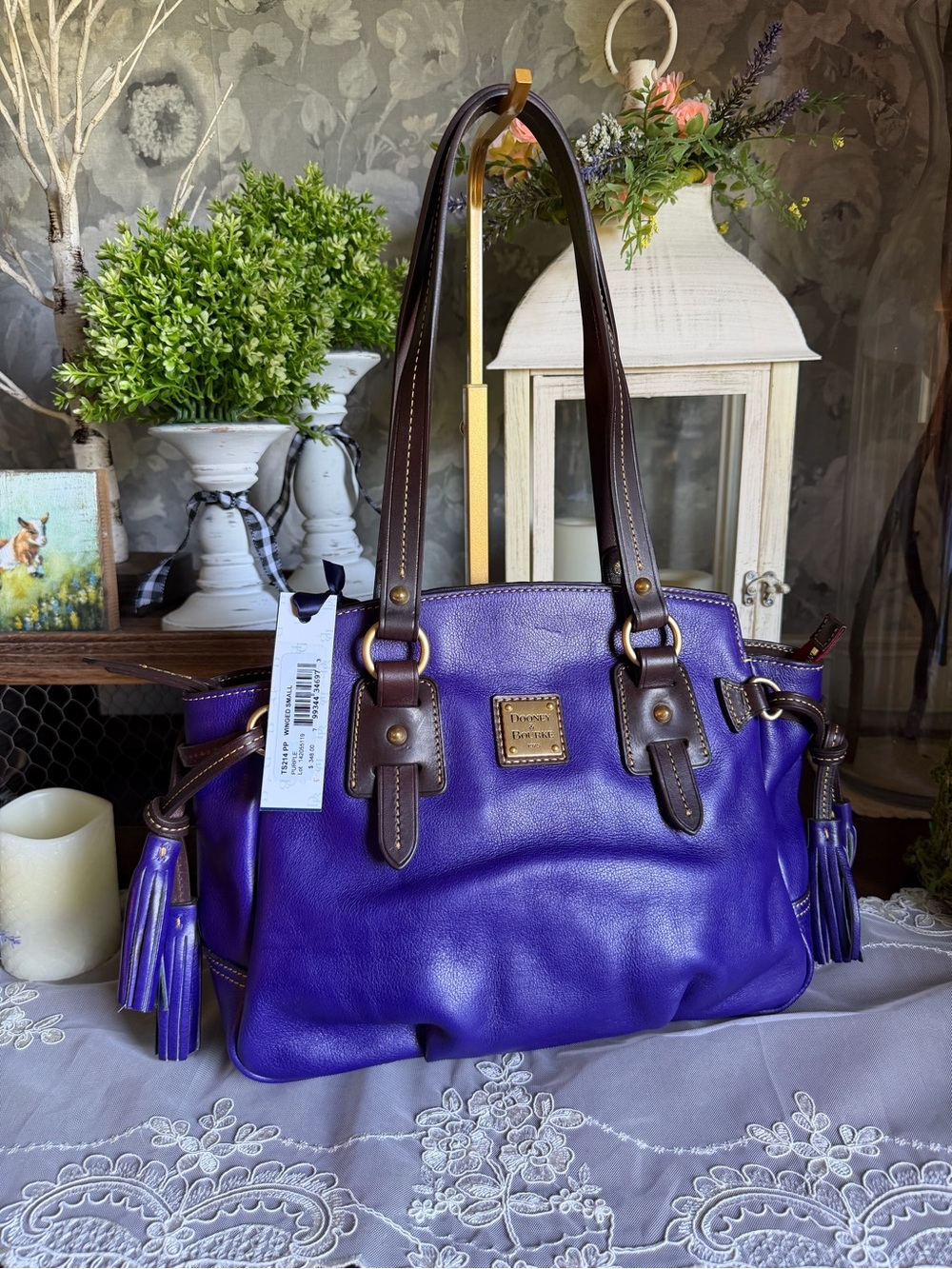 NWT Dooney & Bourke PURPLE TOLEDO SMALL WINGED Shopper Handbag Purse TS214PP